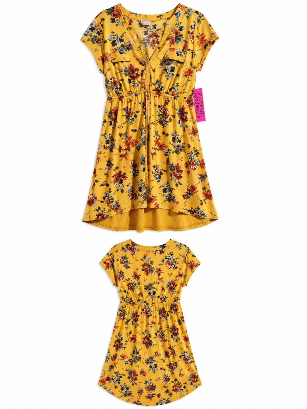 Siren Lily Yellow Floral High-Low Casual Dress